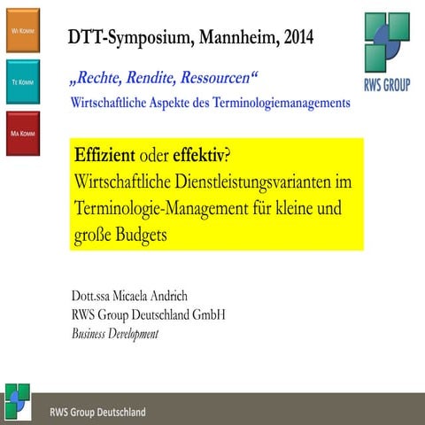 DTT Mannheim 2014_Andrich_Effizient oder Effektiv_Dienstleistungsvarianten Ge...