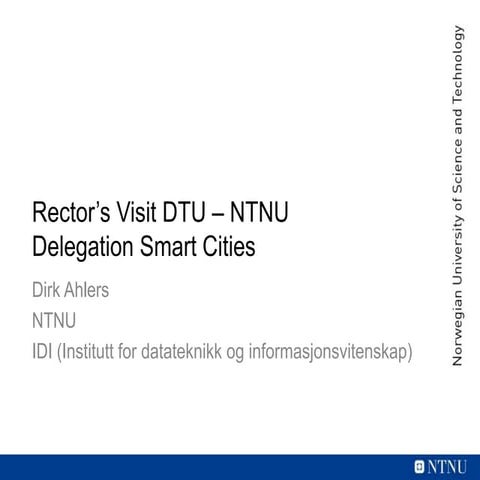 NTNU Delegation Smart Cities - Visit to DTU