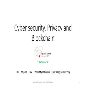 DTU HTS 2017 - some take aways...