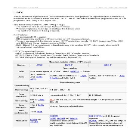 DTV Technical Overview