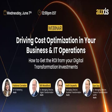 Driving Cost Optimization in Your​  Business & IT Operations​