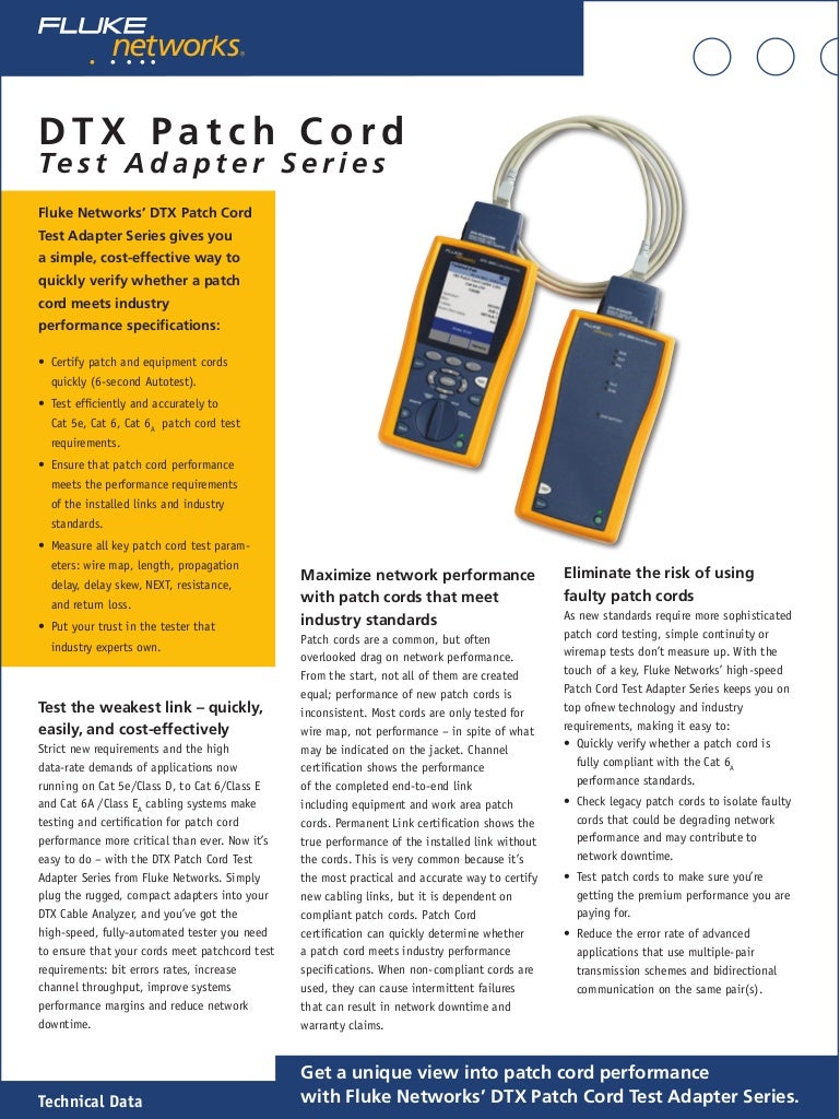 DTX Patch Cord Test Adapter Series