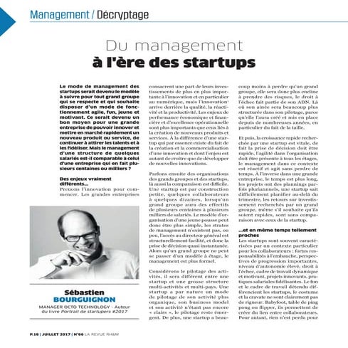 Du management à l'ère des startups
