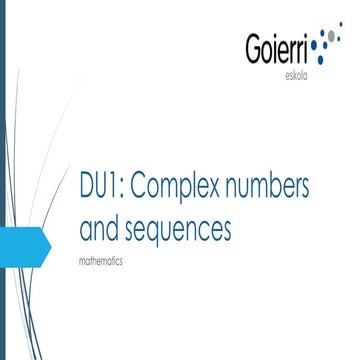 Du1 complex numbers and sequences
