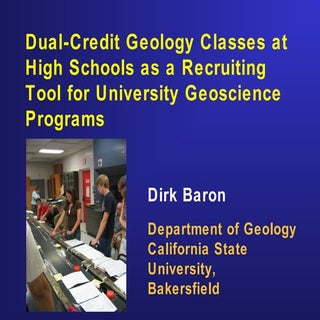 Dual-Credit Geology Classes at High Schools as a Recruiting Tool for University Geoscience Programs