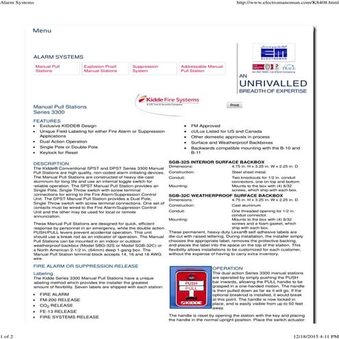 Dual action manual pull station