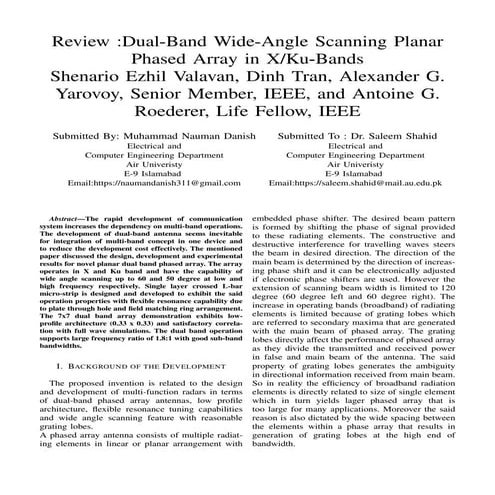 Dual band wide angle scanning planar phased array in x ku band