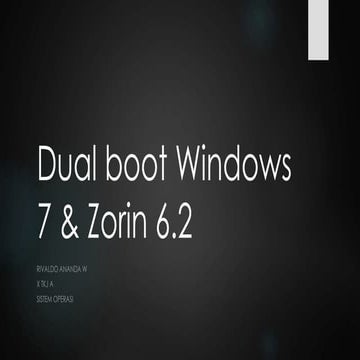 Dual boot windows 7 & zorin 6 dan mengganti BURG