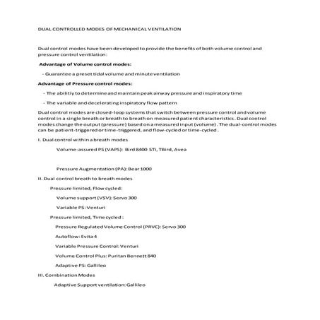 Dual controlled modes of mechanical ventilation | DOCX