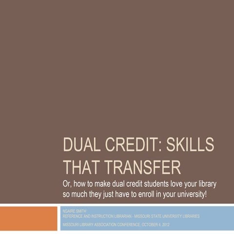 Dual Credit: Skills That Transfer