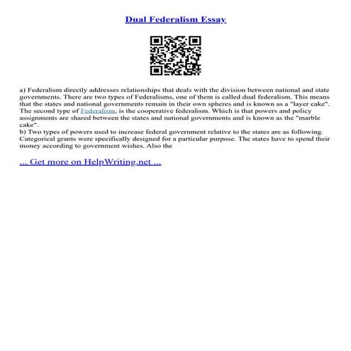 Federalism Essay | PDF