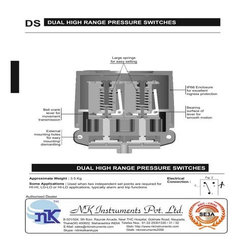 Dual High range Pressure Switch DS series