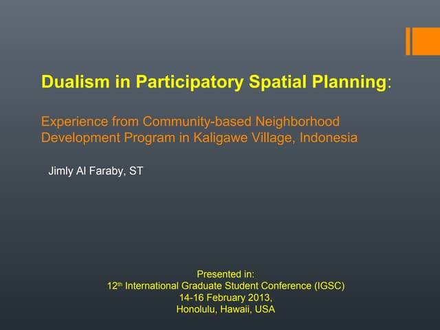Dualism in participatory spatial planning