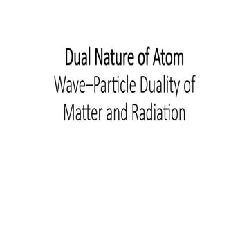 Dual Nature of Atom.pptx Introduction  Atoms and subatomic particles show bot...