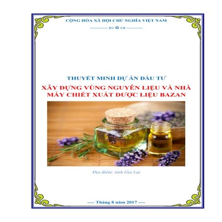 Dự án xây dụng vùng nguyên liệu và nhà máy chiết xuất  dược liệu Bazan - Nghệ...