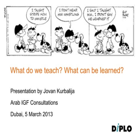 Presentation at the Arab IGF Consultations in Dubai (5th March 2013)