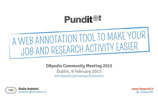 Pundit at 3rd DBpedia Community Meeting 2015