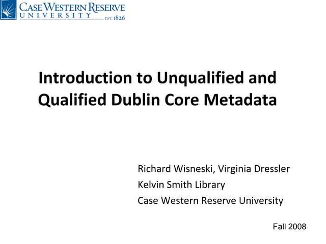 Dublin Core Intro