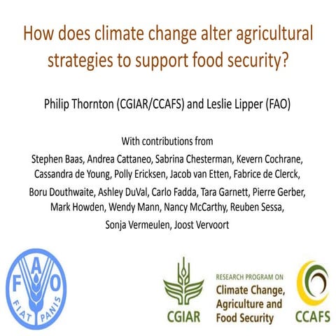 How does climate change alter agricultural strategies to support food security?
