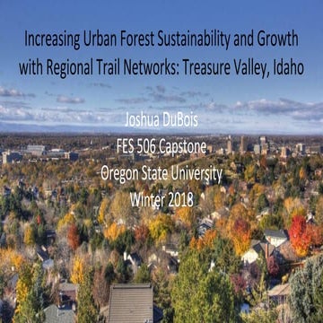 Presentation: Increasing Urban Forest Sustainability Treasure Valley, Idaho