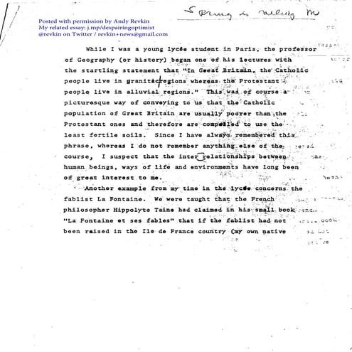 A Final Essay of Hope Amid Change by Rene Dubos