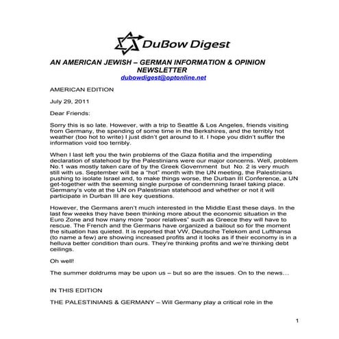 Du Bow digestamerican edition july 29, 2011