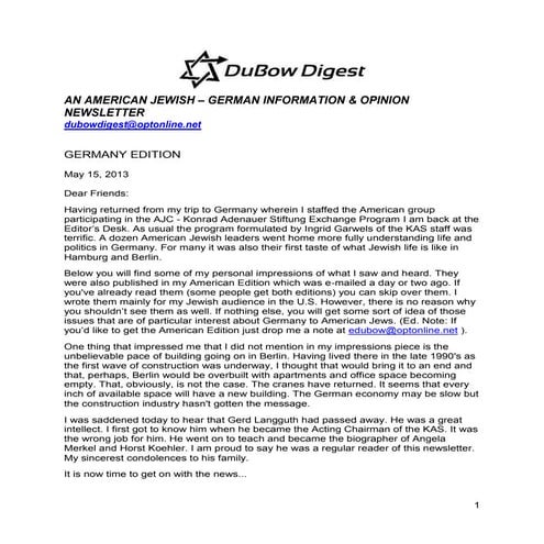 Du bow digest germany edition may 15, 2013