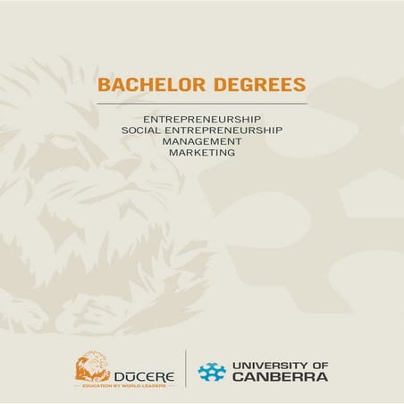 Ducere bachelor degree brochure