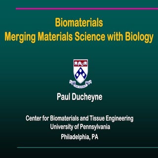 Biomaterials. Merging Materials Sci...