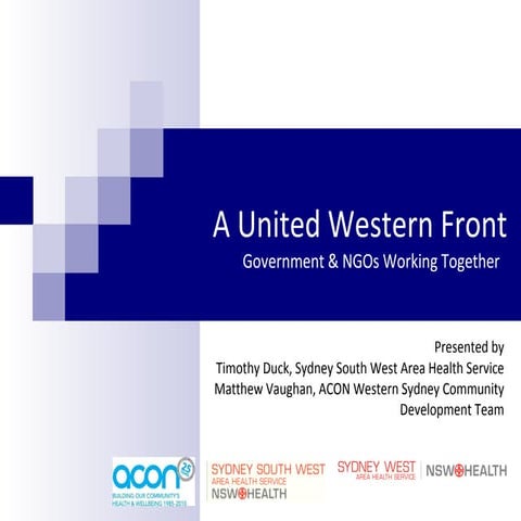 A United Western Front: Government & NGOs Working Together