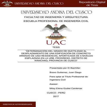 Ductilidad edificio 5 niveles