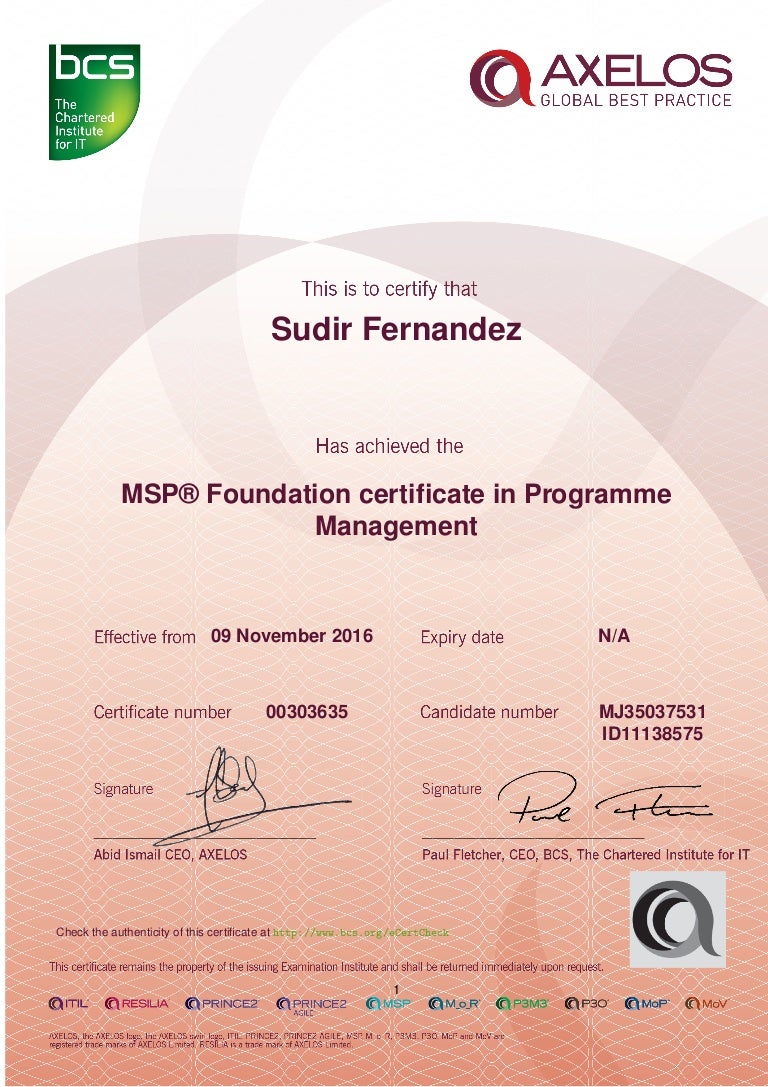 Managing successful programmes foundation