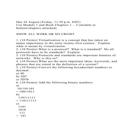 Due 24 August (Friday, 1159 p.m. EDT)Use Module 1 and Book Ch.docx