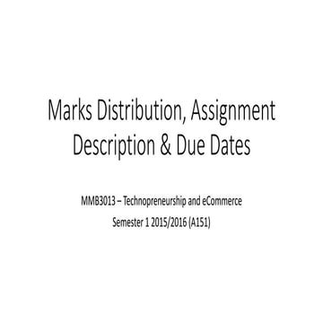 Due date on assignment