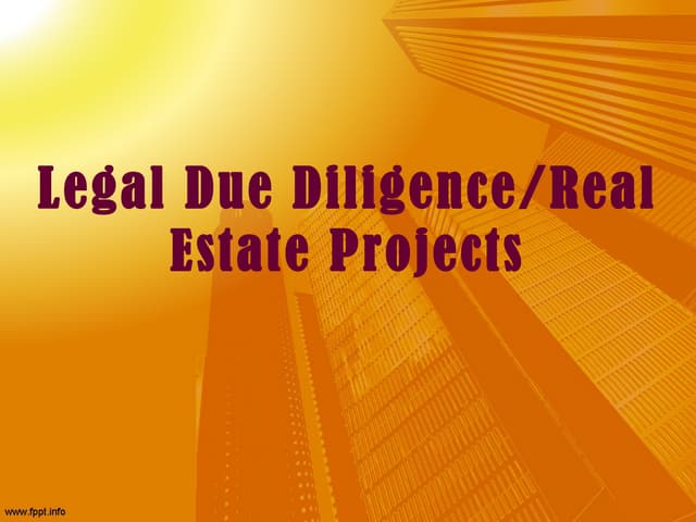 Due diligence real estate