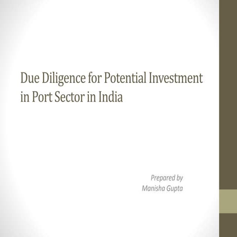 Market  Assessment of The Port Sector In India