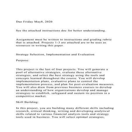 Due Friday May8, 2020See the attached instructions doc for.docx