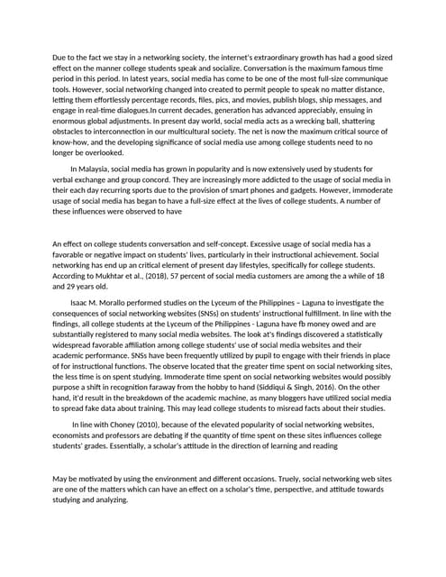 Impact Of Social Media On Academic Performance Of Students RRL | PPT