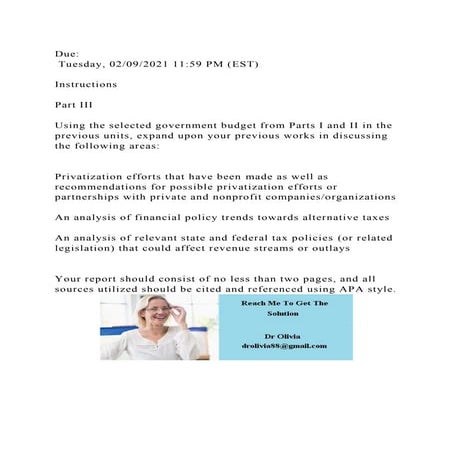 Due Tuesday, 02092021 1159 PM (EST)InstructionsPart II.docx