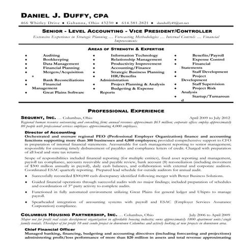 Duffy, Daniel J. Current Resume