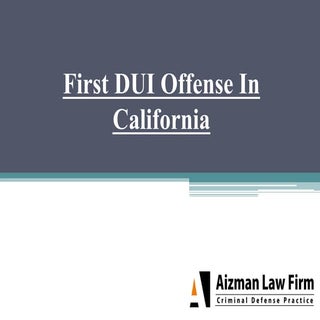 First DUI Offense In California
