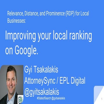 RDP for Local Businesses - Improving Your Local Ranking on Google - Gyi Tsaka...