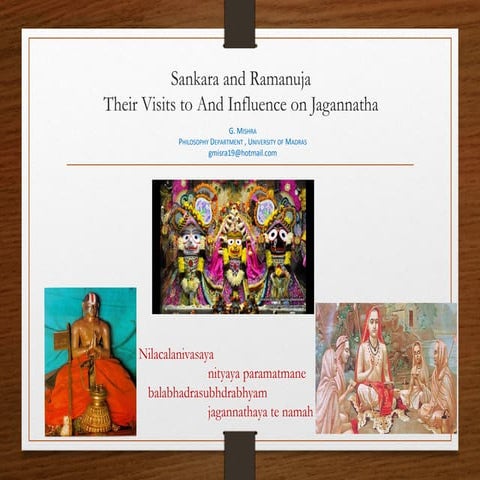 DUJ 2017 Preparatory Talk - Visits of Sri Sankara and Sri Ramanuja to Orissa ...