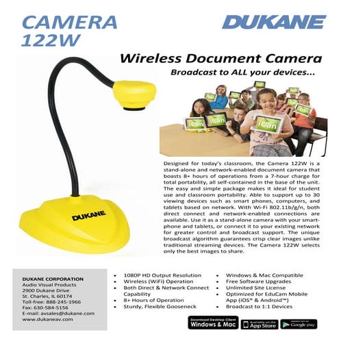 Dukane 122 w document camera