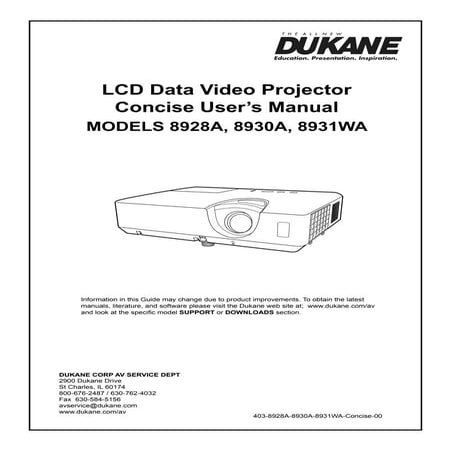 Dukane 8928, 8929,8930 user manual | PDF