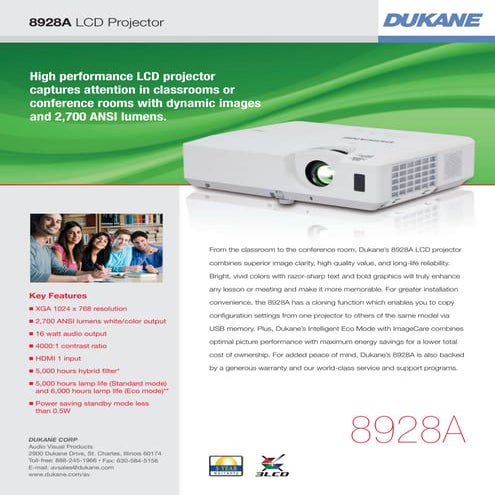Dukane imagepro 8928 a