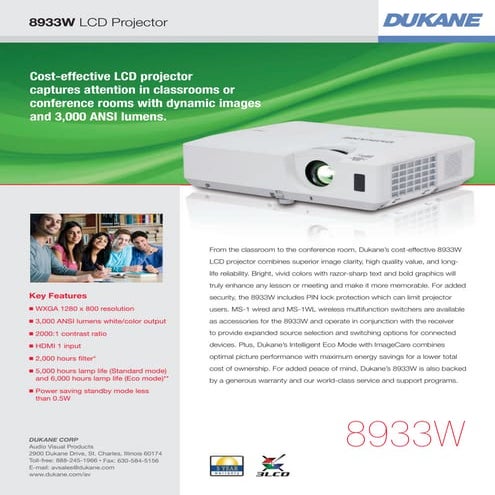 Dukane imagepro 8933 w