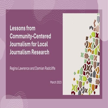 Lessons from Community-Centered Journalism for Local Journalism Research