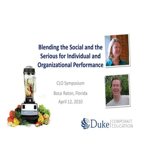 Blending the Social and the Serious for Individual and Organizational Perform...