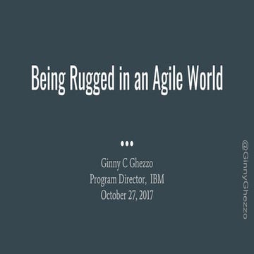 Being Rugged In an Agile World 
